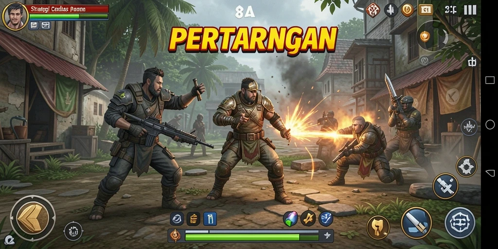 Gameplay menegangkan dalam strategi tempur 898A.