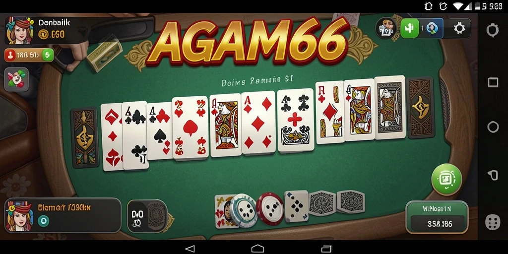 Screenshot AGAM66 menampilkan gameplay domino yang dinamis dan seru.