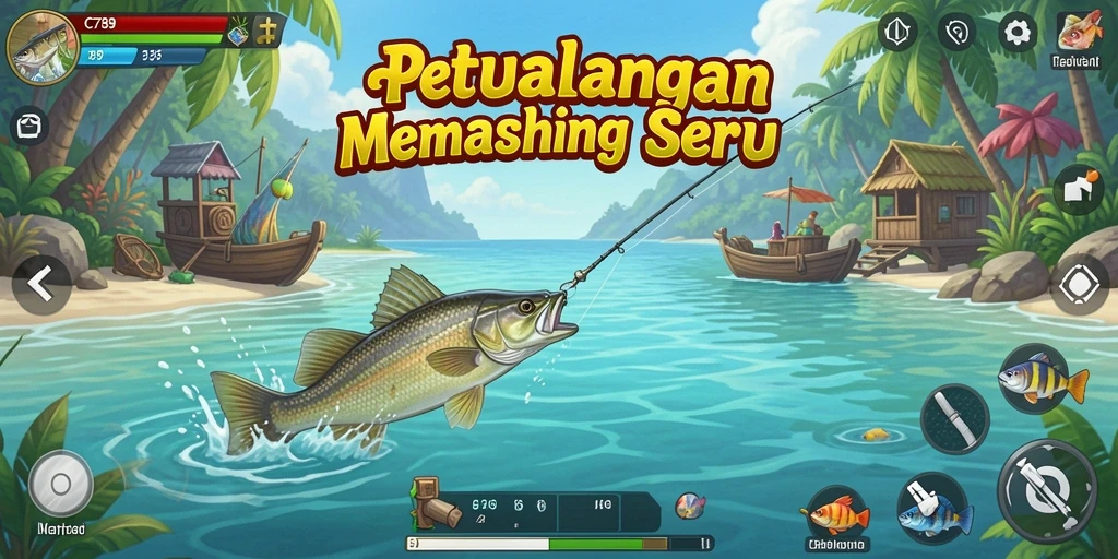 Gameplay C789 menampilkan aksi memancing yang seru dan mengasyikkan.