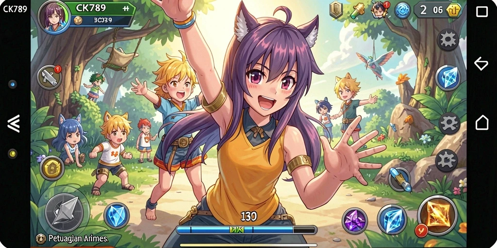 Screenshot menunjukkan aksi seru dalam pertarungan anime yang menakjubkan.