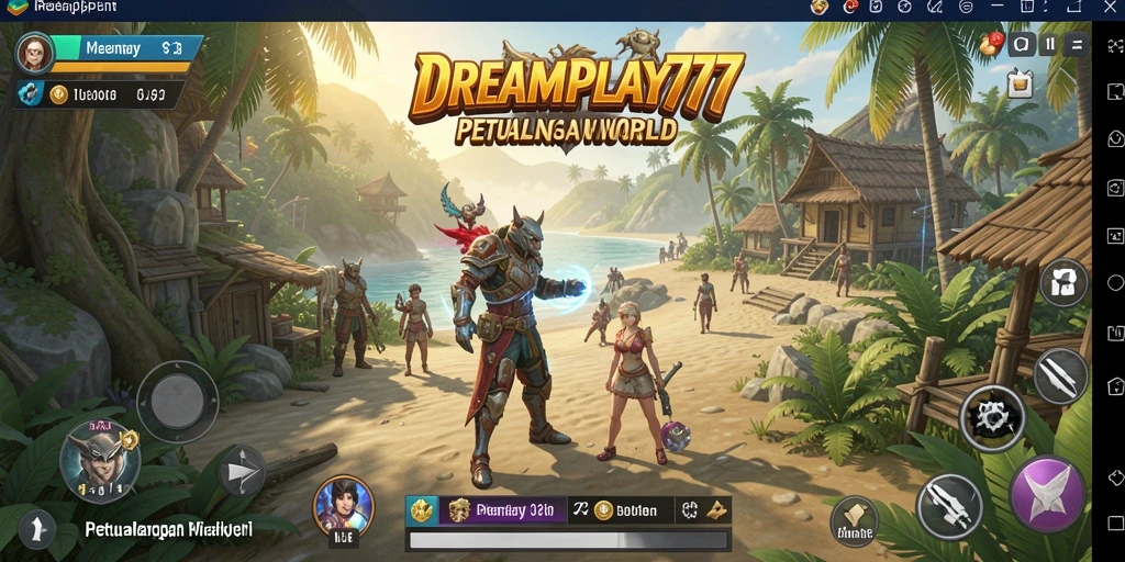 Screenshot utama menunjukkan petualangan epik di dunia Open World.