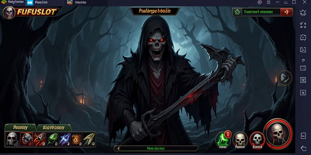 Screenshot FUFUSLOT menampilkan suasana Horror yang mencekam.