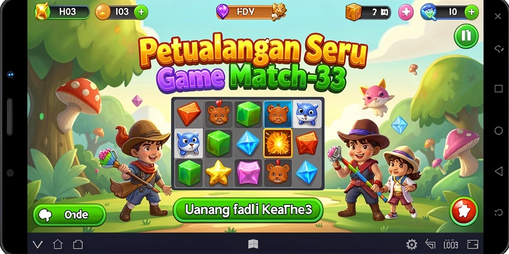 Tampilan gameplay seru H03 dalam genre Match-3 yang menarik.