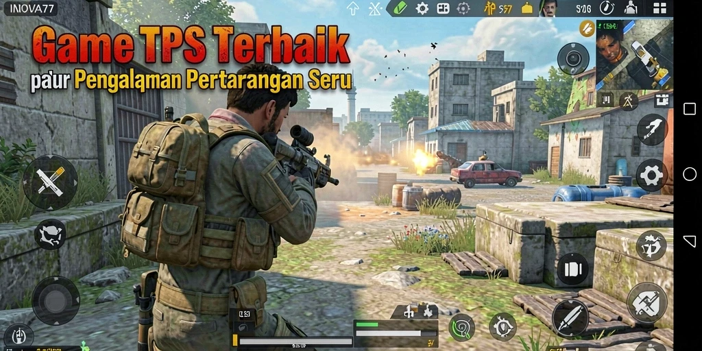 Screenshot gameplay <strong>INOVA77</strong> menampilkan aksi pertarungan yang mendebarkan.