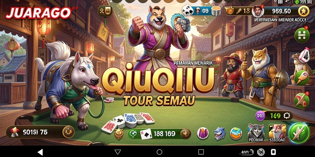 Tampilan permainan QiuQiu yang mengasyikan di JUARAGO.