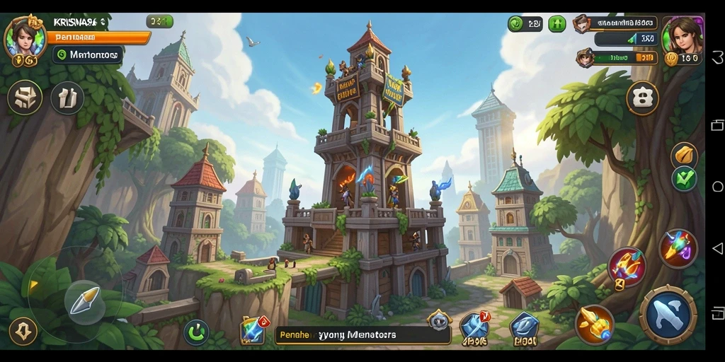 Gameplay KRISNA96 menampilkan strategi menara pertahanan yang seru.