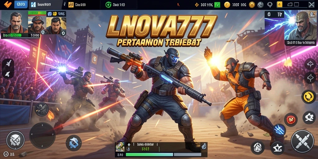 Tampilan seru gameplay LNOVA777 dalam pertempuran Battle Royale.