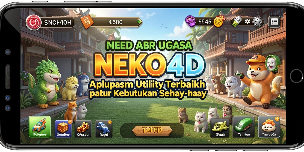 Screenshot utama NEKO4D menampilkan antarmuka aplikasi Utility yang ramah pengguna.