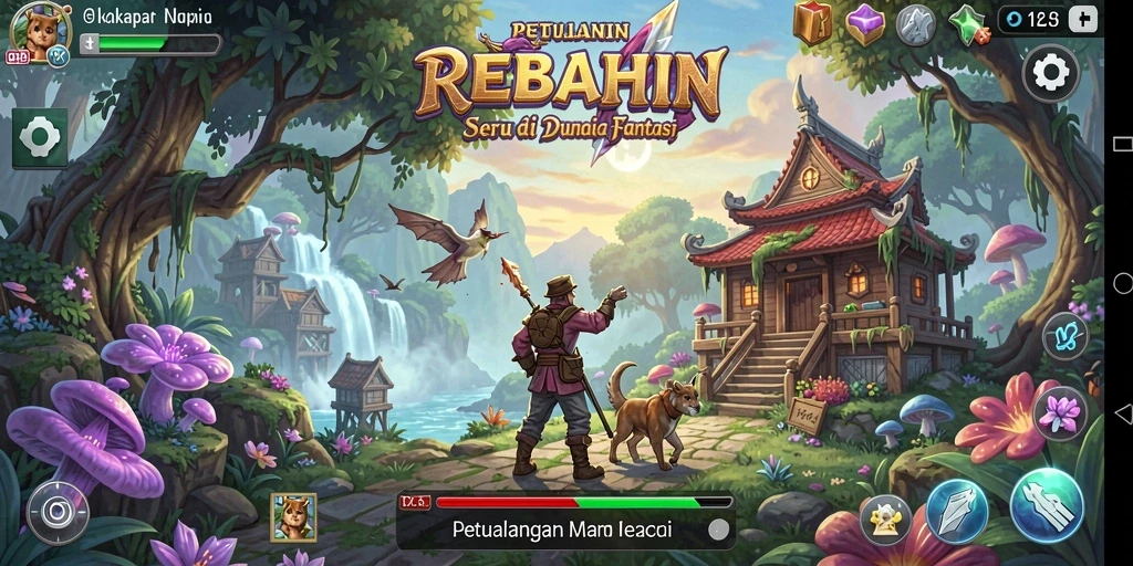 Tampilan gameplay seru di dunia fantasi REBAHIN.