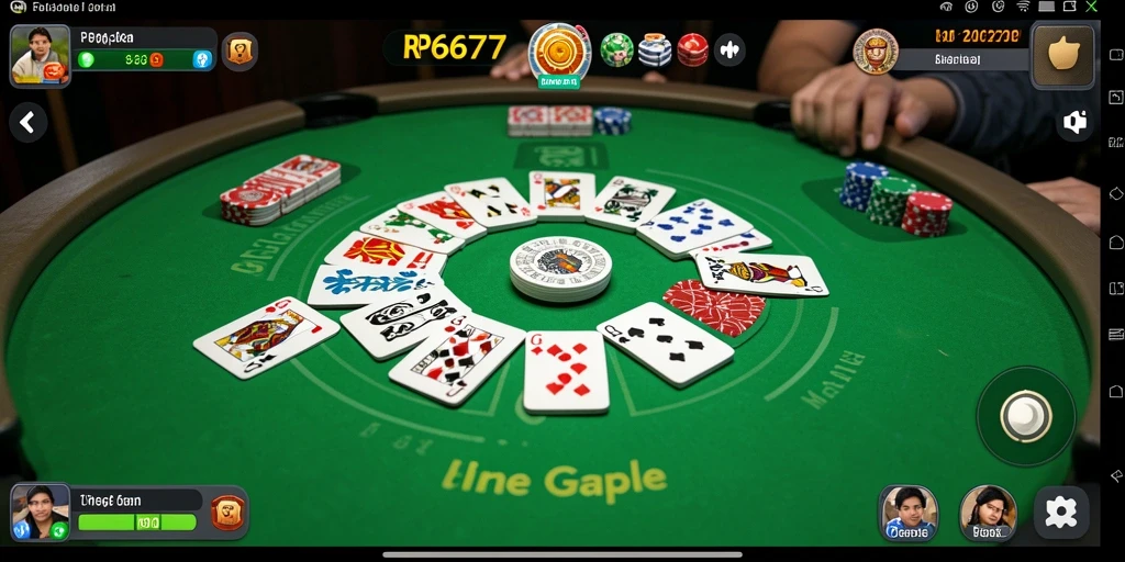 Tangkapan layar menampilkan gameplay seru RP6677 dalam permainan Gaple.