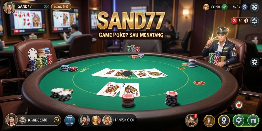 Tampilan gameplay SAND77 penuh strategi dan keseruan poker.
