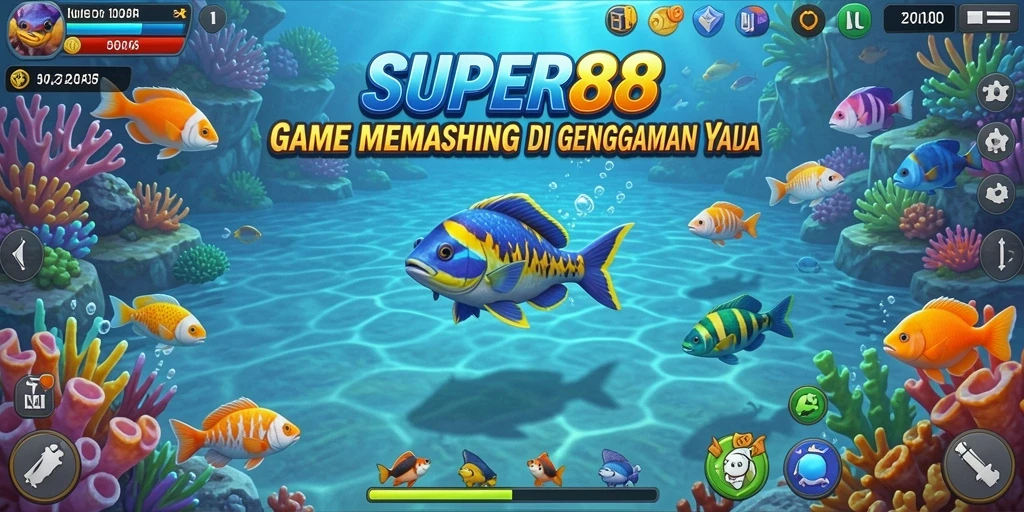 Screenshot SUPER88 menampilkan aksi seru memancing dengan grafis memukau.
