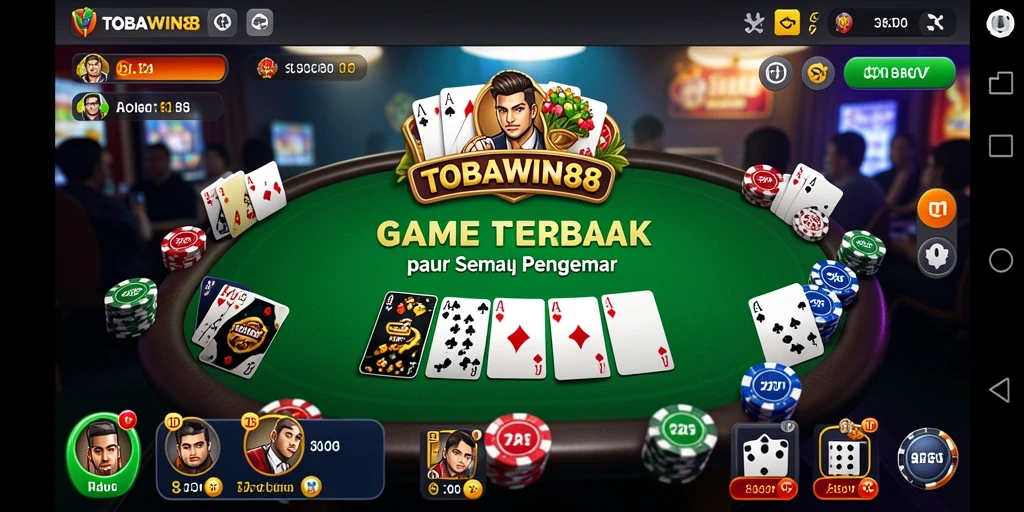 Screenshot gameplay Poker TOBAWIN88 dengan antarmuka menarik.