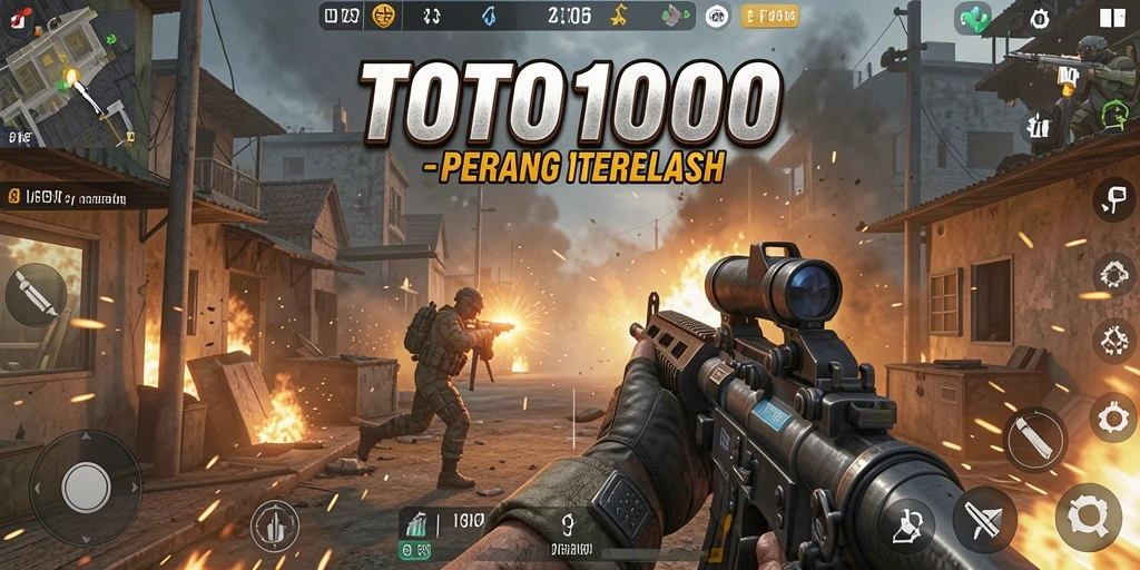 Tampilan seru gameplay FPS TOTO1000 dengan aksi menegangkan.