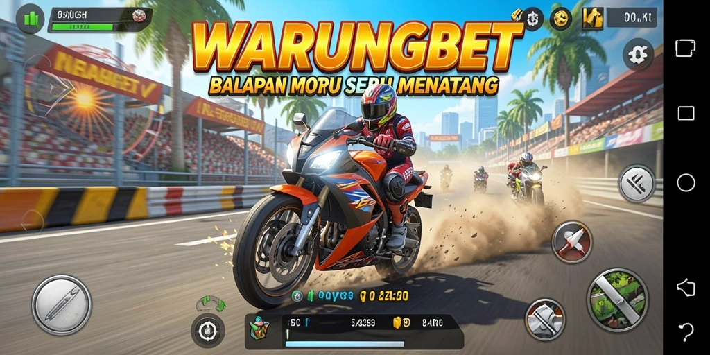 Tampilan gameplay seru dari WARUNGBET di lintasan balap.