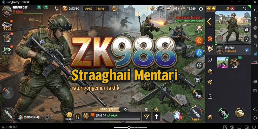 Screenshot gameplay ZK988 yang menampilkan momen strategi intens.