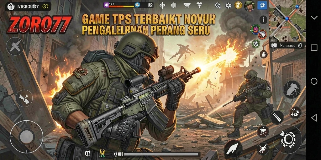 Tampilan menarik dari gameplay <strong>ZORO77</strong> dalam pertempuran TPS.